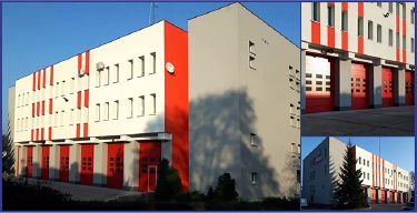 ŁASK, ul. Strażacka, budynek Państwowej Straży Pożarnej